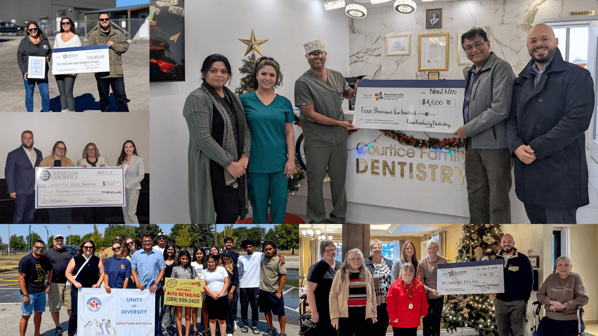 A collage of six third-party fundraisers in 2025.