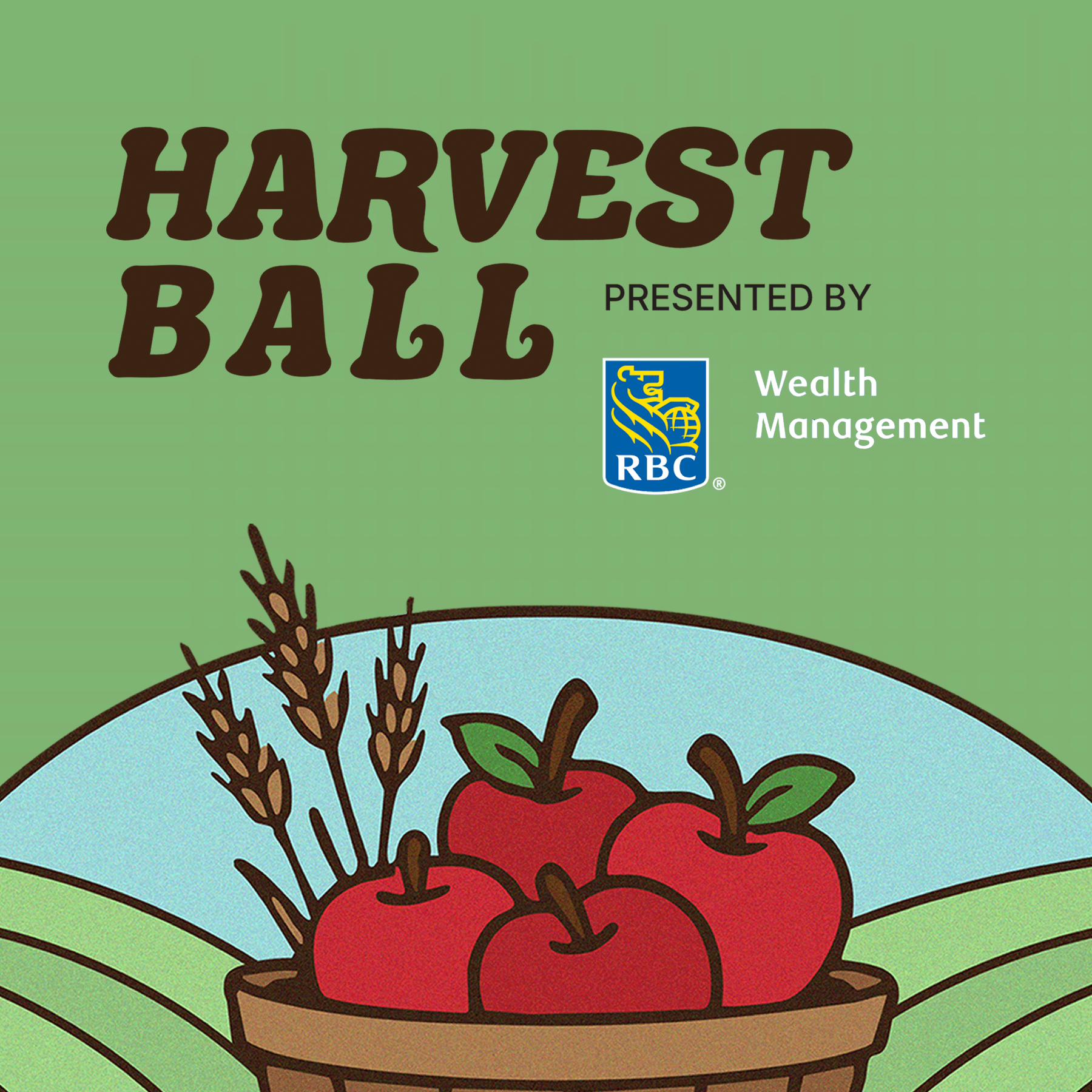 Harvest Ball presented by RBC Wealth Management logo with a basket of apples.